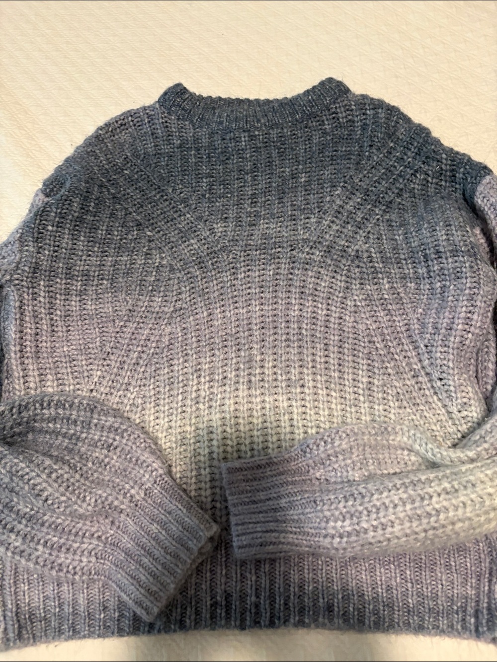 a new day Women's Ombre Crewneck Sweater - Light Blue to Slate Blue